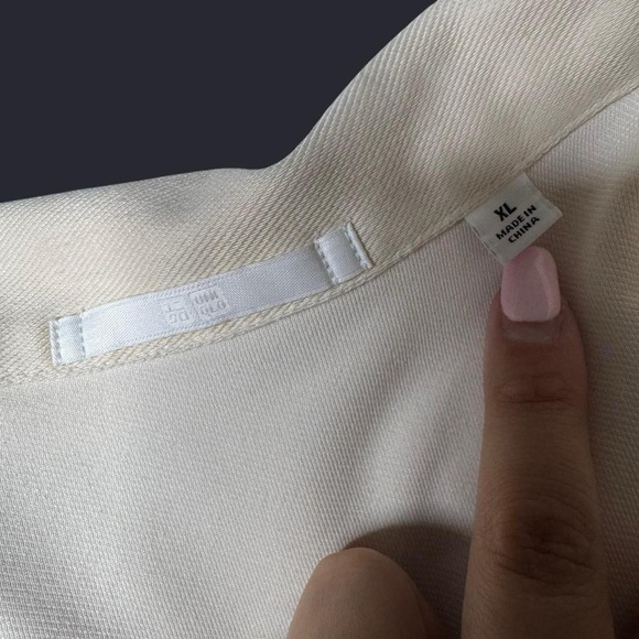 Uniqlo Boxy Cropped Jersey Jacket Off White Size XL - Picture 5 of 7